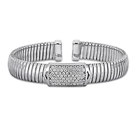 Julianna B Sterling Silver Cubic Zirconia Omega Style Bracelet