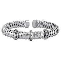 Julianna B Sterling Silver Cubic Zirconia Omega Style Bracelet
