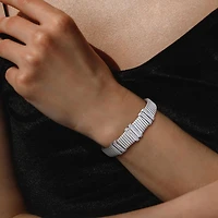 Julianna B Sterling Silver Cubic Zirconia Omega Style Bracelet