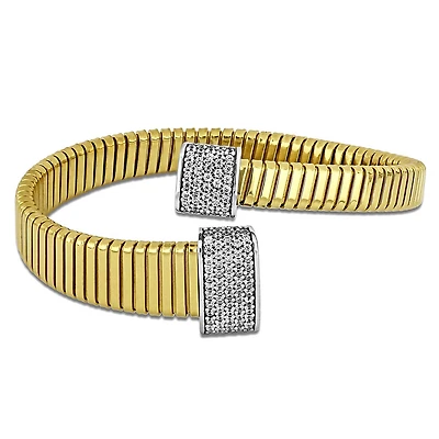 Julianna B Yellow Plated Sterling Silver Cubic Zirconia Wrap Bracelet