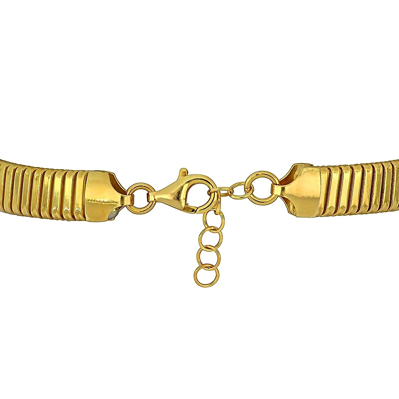 Julianna B Yellow Plated Sterling Silver Cubic Zirconia Omega Style Bracelet