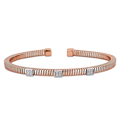 Julianna B Pink Plated Sterling Silver Cubic Zirconia Bracelet