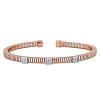 Julianna B Pink Plated Sterling Silver Cubic Zirconia Bracelet