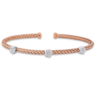 Julianna B Pink Plated Sterling Silver Cubic Zirconia Bracelet