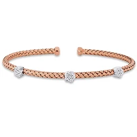 Julianna B Pink Plated Sterling Silver Cubic Zirconia Bracelet