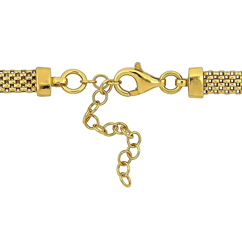 Julianna B Yellow Plated Sterling Silver Cubic Zirconia Omega Style Necklace