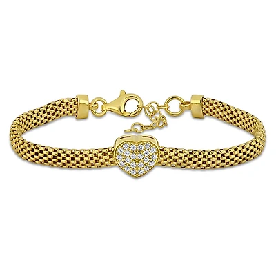 Julianna B Yellow Plated Sterling Silver Cubic Zirconia Bracelet