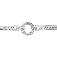Julianna B Sterling Silver Cubic Zirconia Weave Design Bracelet