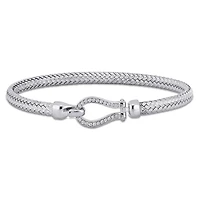 Julianna B Sterling Silver Cubic Zirconia Weave Design Bracelet