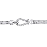 Julianna B Sterling Silver Cubic Zirconia Weave Design Bracelet