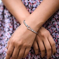 Julianna B Sterling Silver Cubic Zirconia Weave Design Bracelet