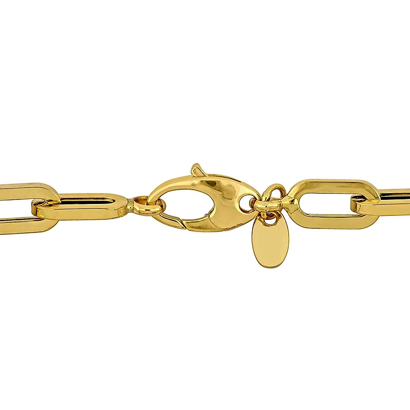 Julianna B 14K Yellow Gold Cubic Zirconia Rondelle Flat Oval Link Bracelet 7.5"