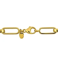 Julianna B 14K Yellow Gold Cubic Zirconia Paper Clip Link Bracelet 7.5"