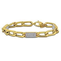 Julianna B 14K Yellow Gold Cubic Zirconia Oval Link Bracelet 7.5"