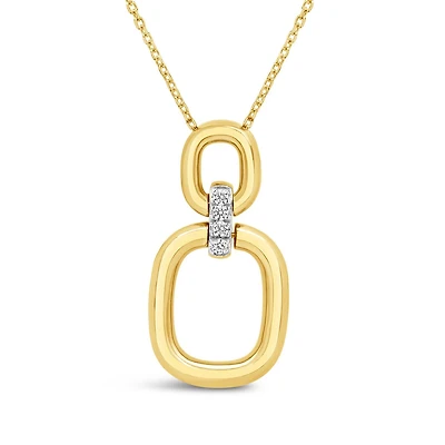 Lab Grown Diamond Geometric Pendant in 18K Yellow Gold Vermeil
