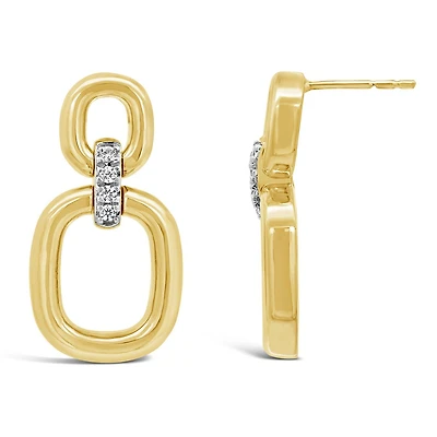Lab Grown Diamond Geometric Earrings in 18K Yellow Gold Vermeil