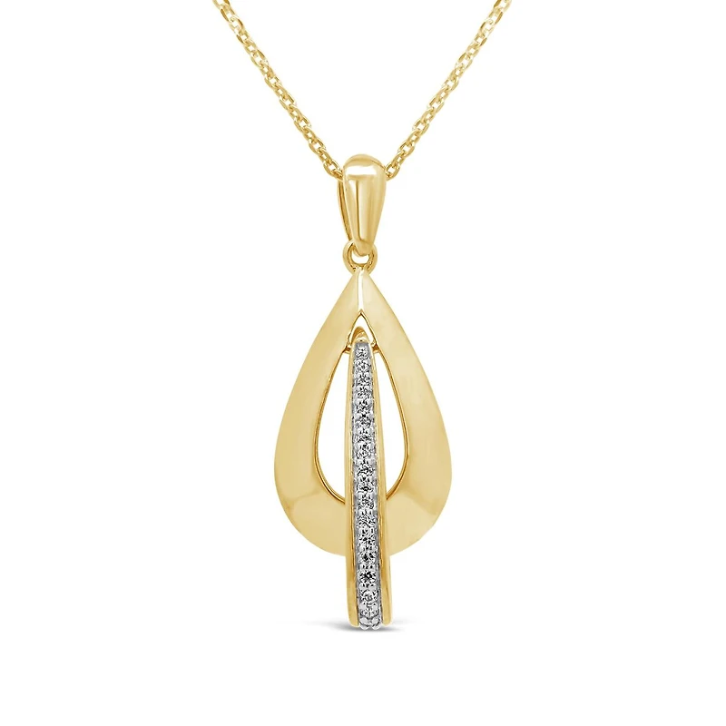 Lab Grown 0.14CTW Diamond Pendant in 18K Yellow Gold Vermeil