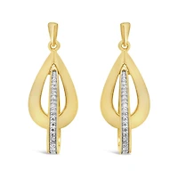 Lab Grown 0.23CTW Diamond Dangle Earrings in 18K Yellow Gold Vermeil