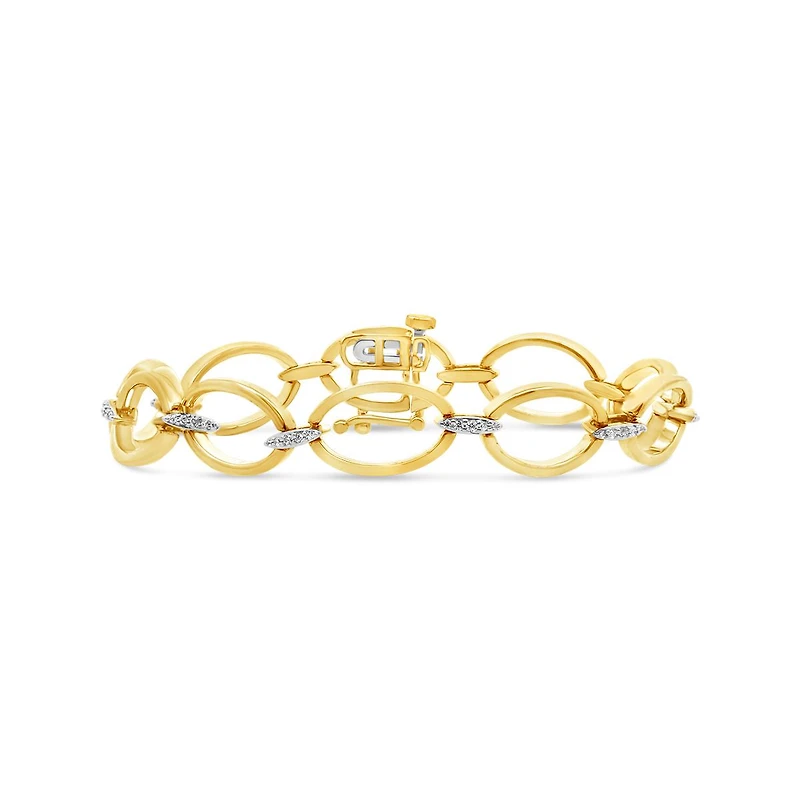Lab Grown 0.29CTW Diamond Link Bracelet in 18K Yellow Gold Vermeil