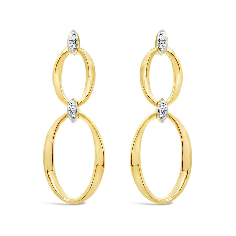 Lab Grown Diamond Drop Link Earrings in 18K Yellow Gold Vermeil