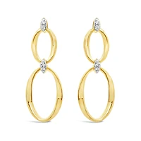 Lab Grown Diamond Drop Link Earrings in 18K Yellow Gold Vermeil