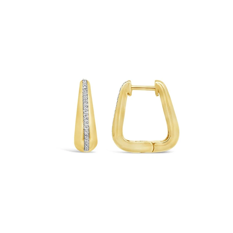 Lab Grown 0.23CTW Diamond Hoop Earrings in 18K Yellow Gold Vermeil