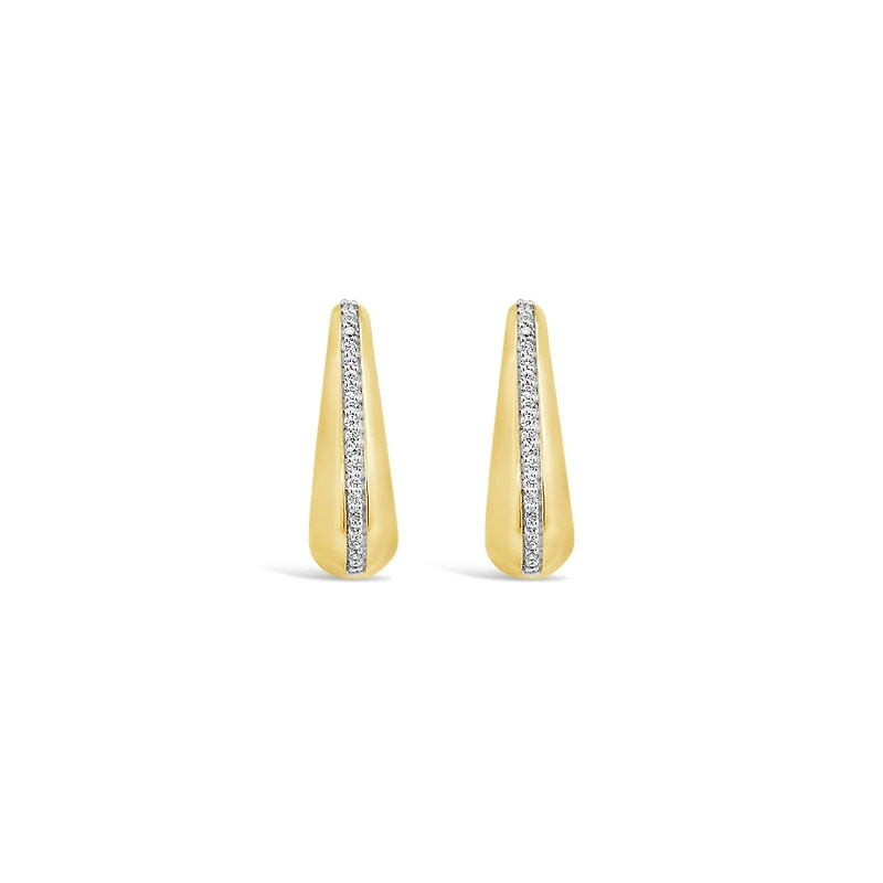 Lab Grown 0.23CTW Diamond Hoop Earrings in 18K Yellow Gold Vermeil