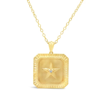 Diamond Star Pendant in 18k Yellow Gold Vermeil