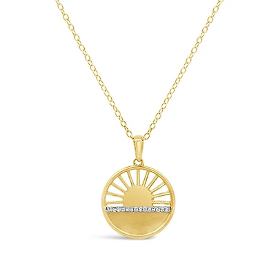 Diamond "You Are My Sunshine" Pendant in 18k Yellow Gold Vermeil
