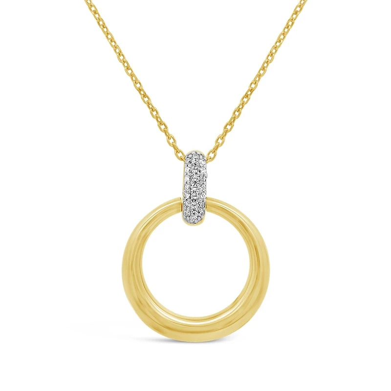 Lab Grown Diamond Circle Pendant in 18K Yellow Gold Vermeil