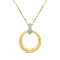 Lab Grown Diamond Circle Pendant in 18K Yellow Gold Vermeil
