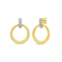 Lab Grown 0.12CTW Diamond Fashion Stud Earrings in 18K Yellow Gold Vermeil