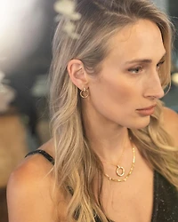 Lab Grown 0.12CTW Diamond Fashion Stud Earrings in 18K Yellow Gold Vermeil