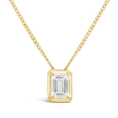 New Brilliance Lab Grown 0.50CT Diamond Solitaire Pendant in 10K Yellow Gold