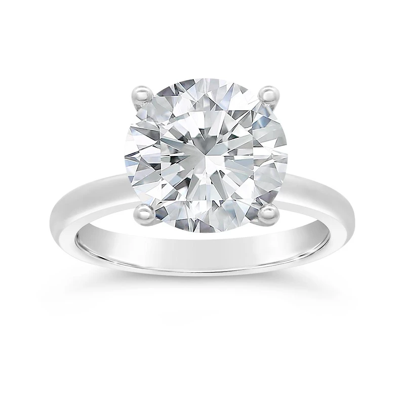 New Brilliance Lab Grown 5.00CT Diamond Solitaire Ring in 14K White Gold