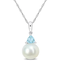 Julianna B 10K White Gold Opal & 8-8.5MM Pearl Pendant