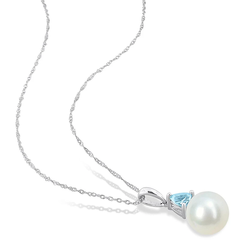 Julianna B 10K White Gold Opal & 8-8.5MM Pearl Pendant