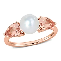 Julianna B 14K Rose Gold 7-7.5mm Pearl & Morganite Ring