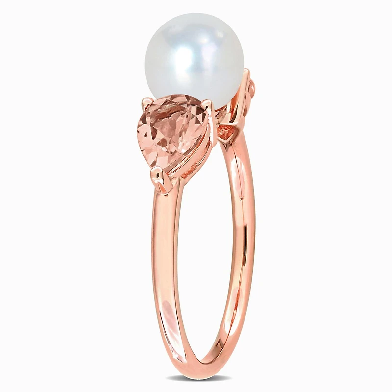 Julianna B 14K Rose Gold 7-7.5mm Pearl & Morganite Ring