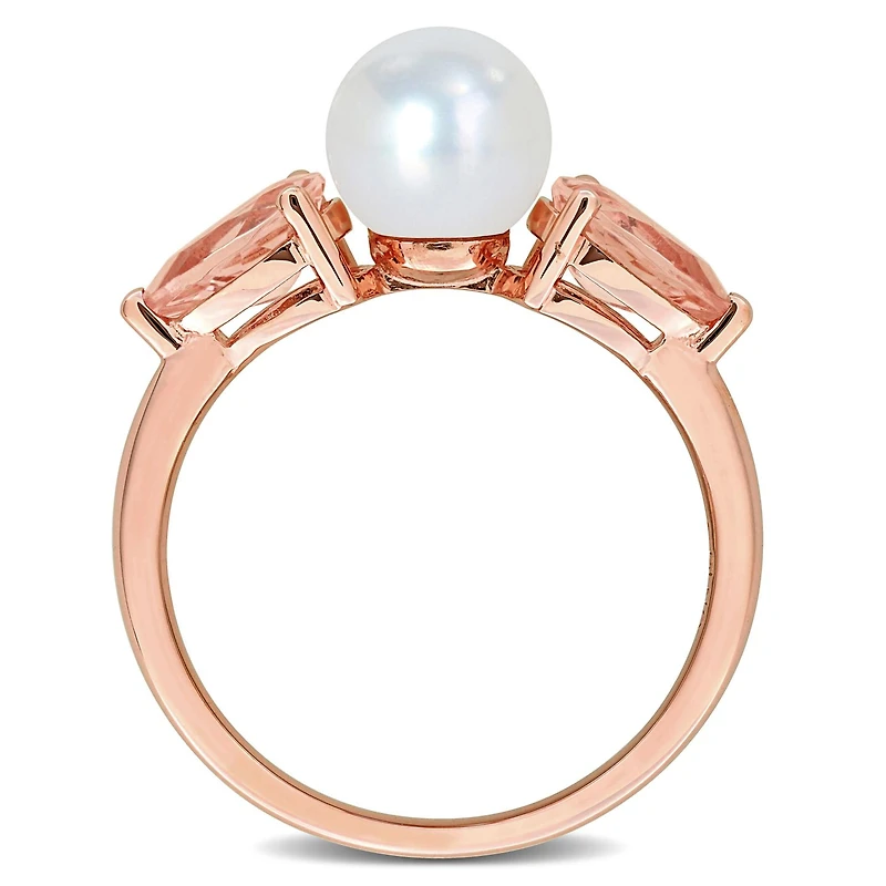 Julianna B 14K Rose Gold 7-7.5mm Pearl & Morganite Ring