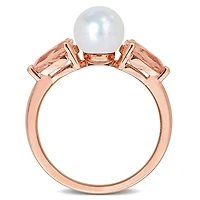 Julianna B 14K Rose Gold 7-7.5mm Pearl & Morganite Ring