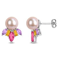 Julianna B Sterling Silver Pink Pearl, Pink Topaz
