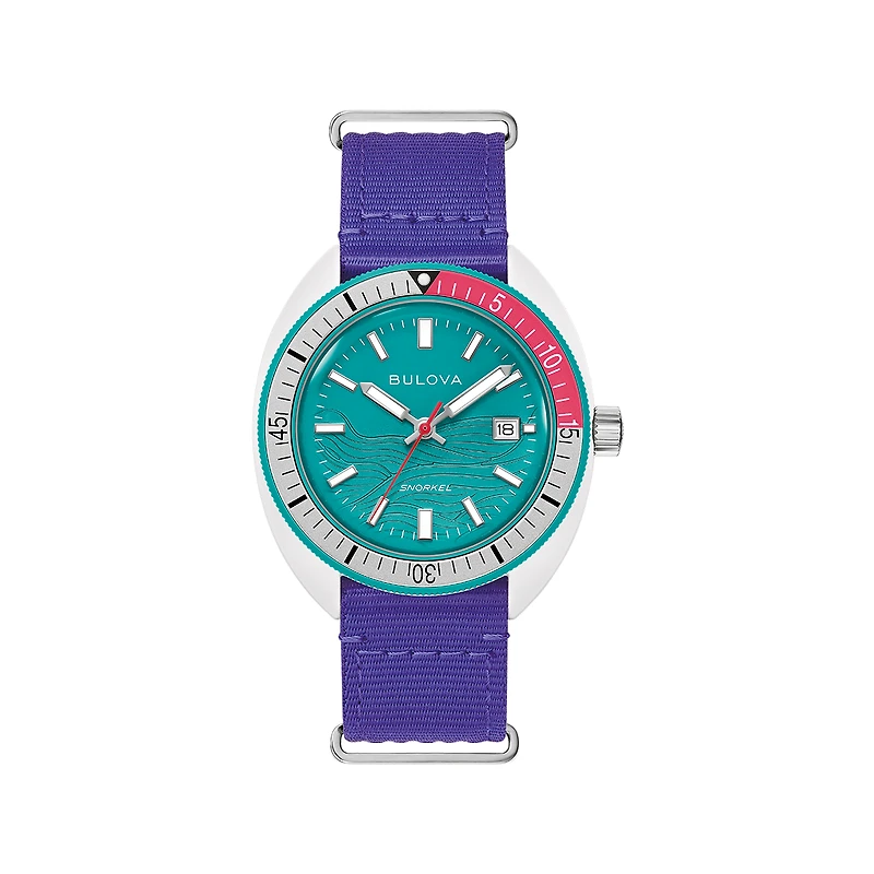 Bulova Men's Snorkel Teal Dial Date Watch