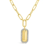 Lab Grown 0.23CTW Diamond Paperclip Necklace in 18K Yellow Gold Vermeil