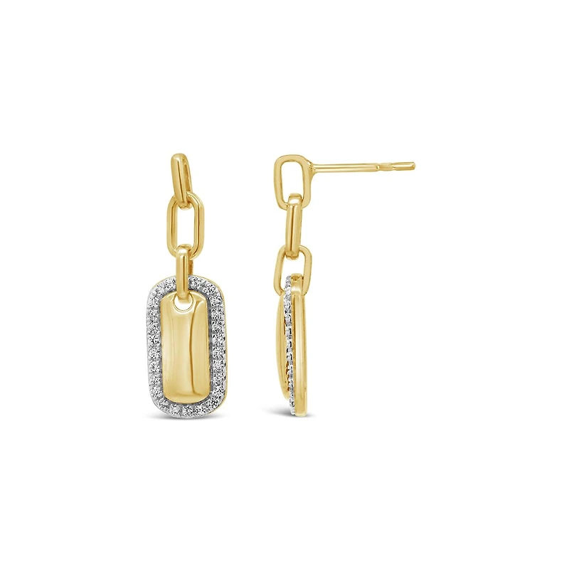 Lab Grown 0.29CTW Diamond Drop Earrings in 18K Yellow Gold Vermeil