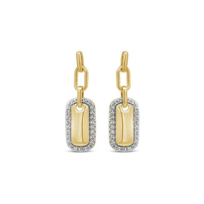 Lab Grown 0.29CTW Diamond Drop Earrings in 18K Yellow Gold Vermeil