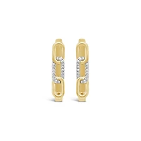 Lab Grown 0.18CTW Diamond Hoop Earrings in 18K Yellow Gold Vermeil