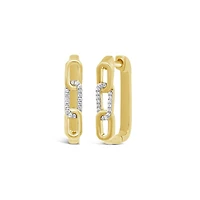 Lab Grown 0.18CTW Diamond Hoop Earrings in 18K Yellow Gold Vermeil