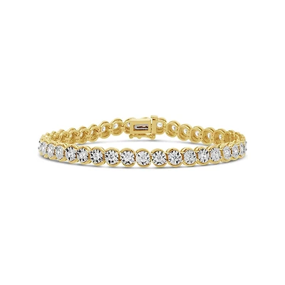 Lab Grown 2.00CTW Diamond Tennis Bracelet in 18K Yellow Gold Vermeil