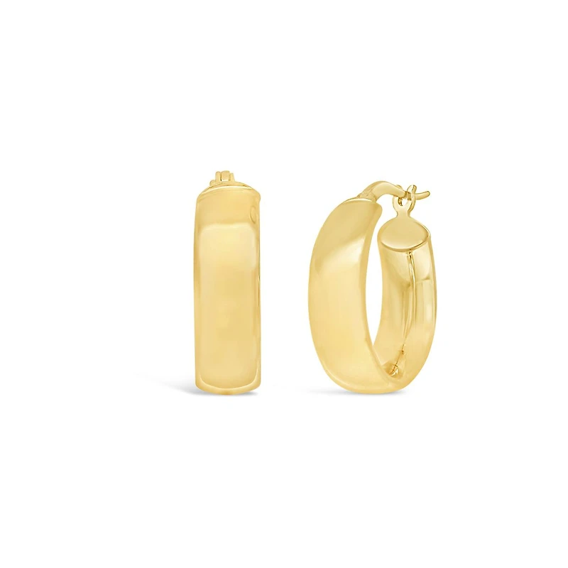 10K Yellow Gold 10MM Square Tube Hoop Earring